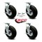 Service Caster 10 Inch Black Pneumatic Wheel Caster Swivel with Brakes 2 with Swivel Lock, 4PK SCC-100S3504-PNB-TLB-BSL-2-TLB-2 - alternate 4